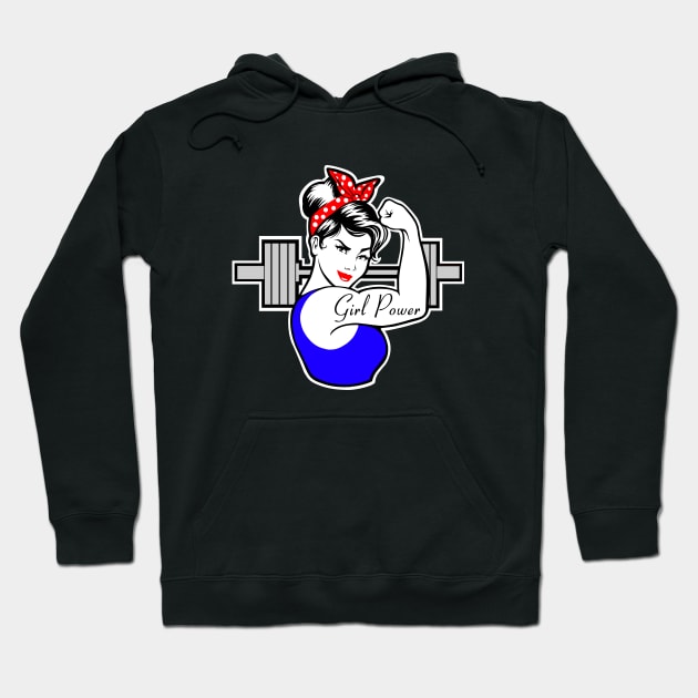 Barbell girl, weightlifting girl, fitness girl, gym girl Hoodie by TimAddisonArt